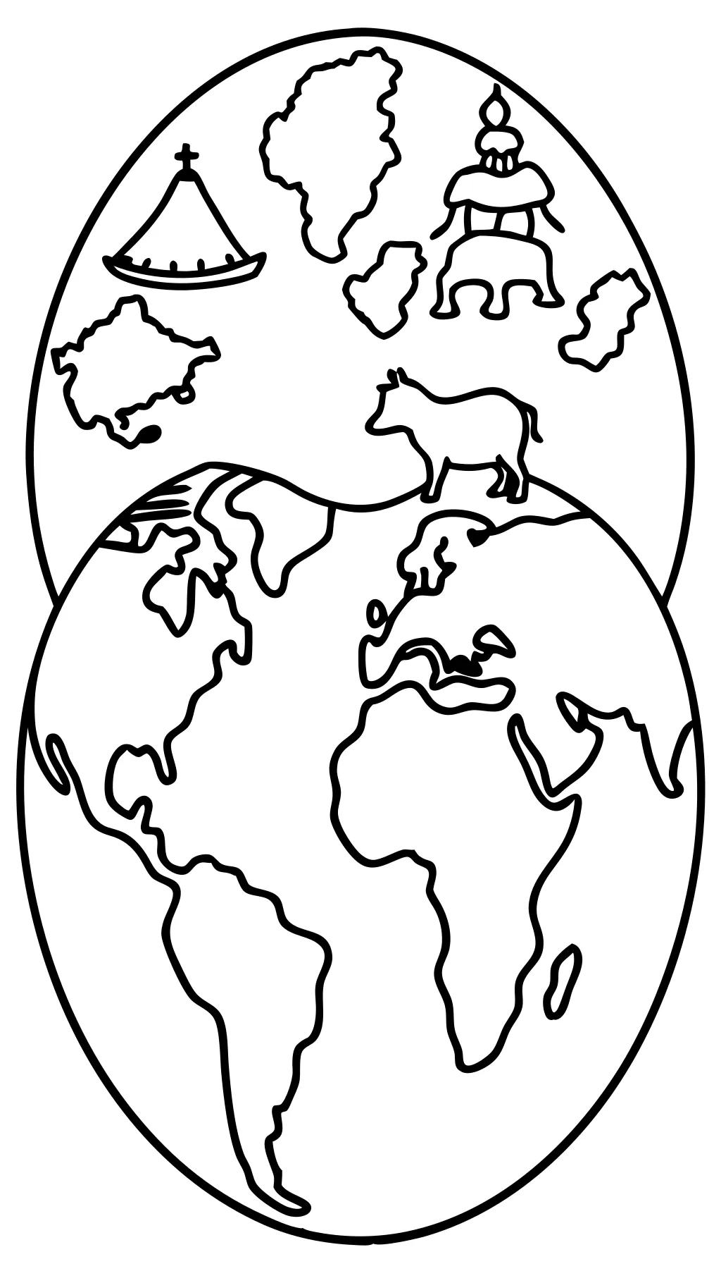 continents coloring page